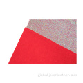 Glitter Leather Fabric glitter fabric PU faux leather for shoes upper Supplier